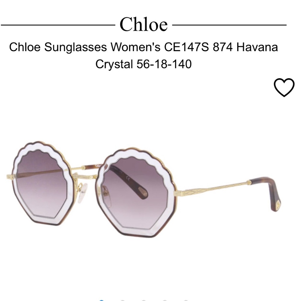 Chloe Sunglasses Women's CE147S 874 Havana Crystal 56-18-140